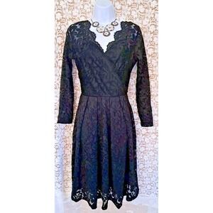 MissMNY Retro Gorgeous City Dress S Black Lace Fit & Flare Witchy Whimsygoth NWT